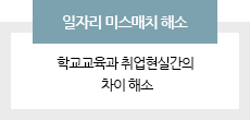 일자리 미스매치 해소, 학교교육과 취업현실간의 차이 해소